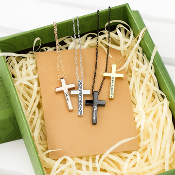 Stainless Steel Cross Pendant Necklace (8pcs)