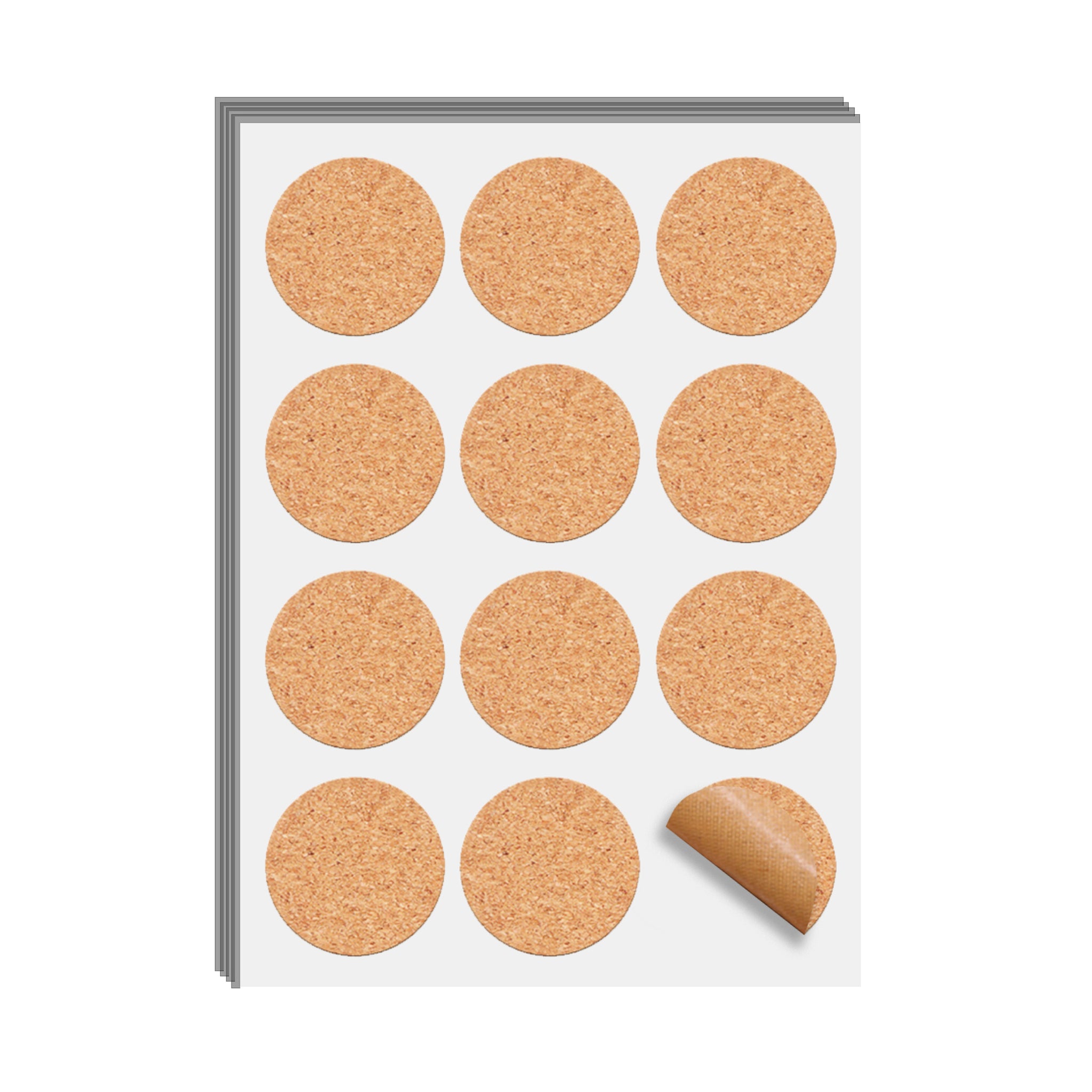 Round Corkwood Label Stickers (120 pcs)