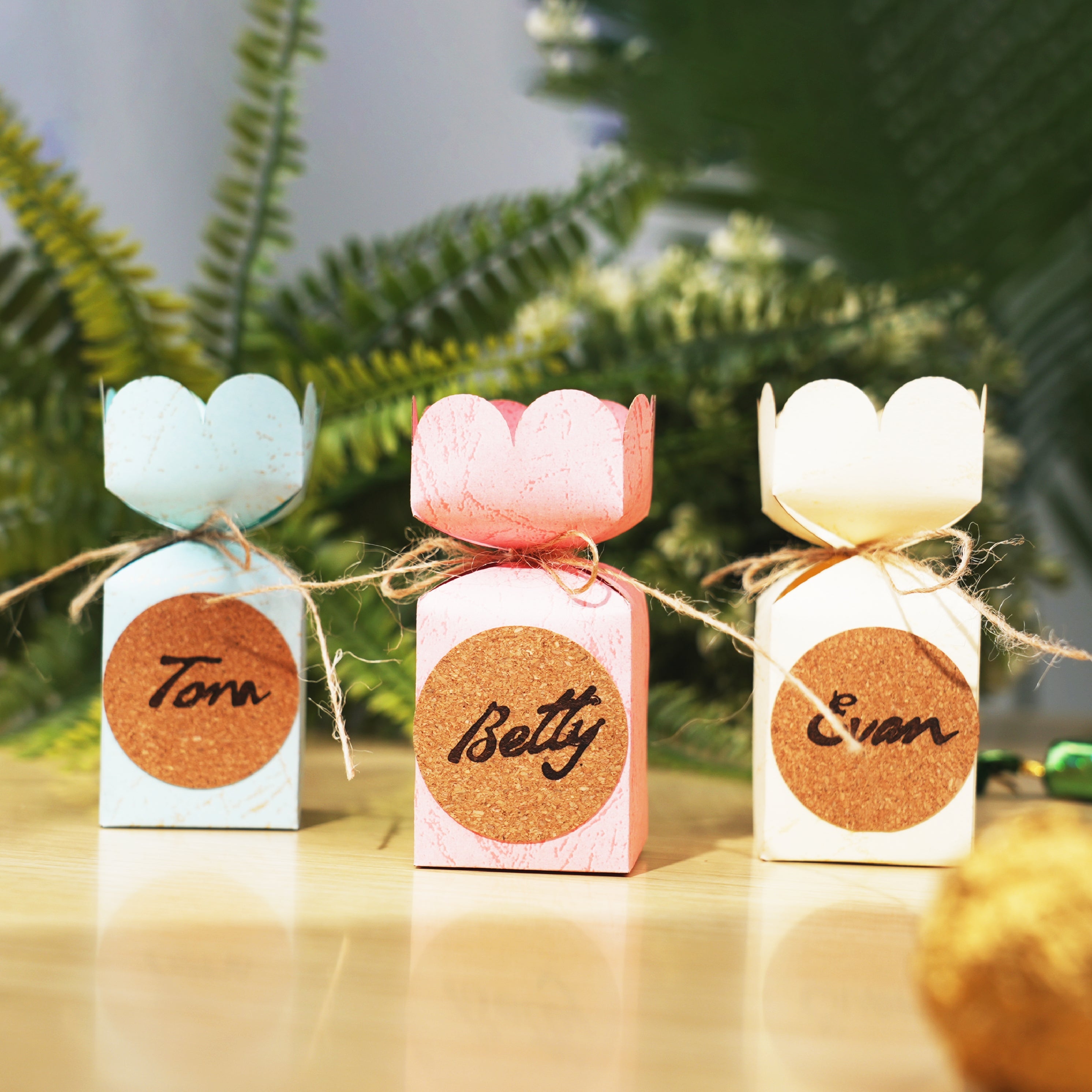 Round Corkwood Label Stickers (120 pcs)