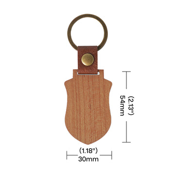 Blank Shield-shaped Wooden Keychains (10pcs / 20pcs)