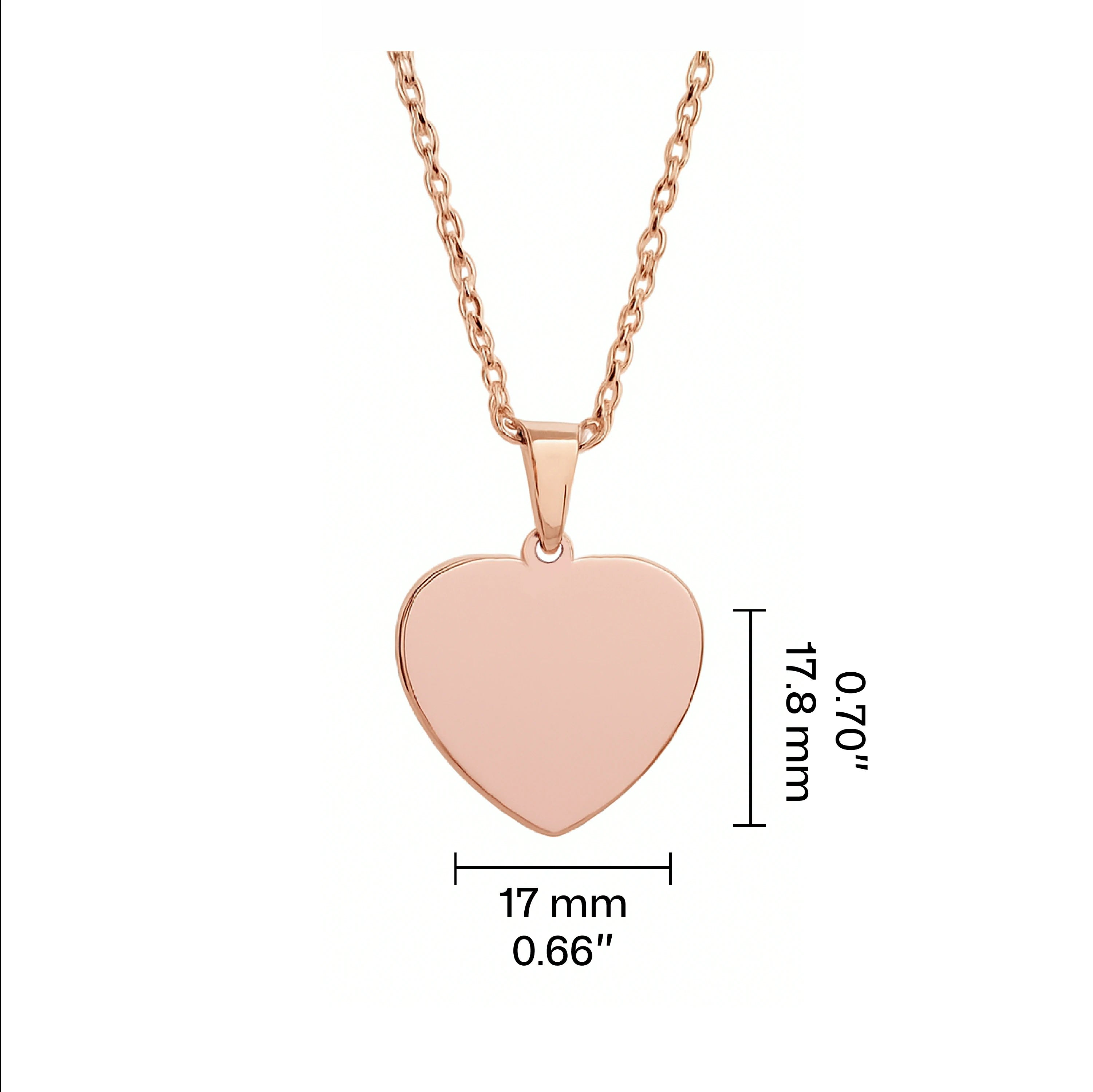 Stainless Steel Heart-Shaped Pendant dimension