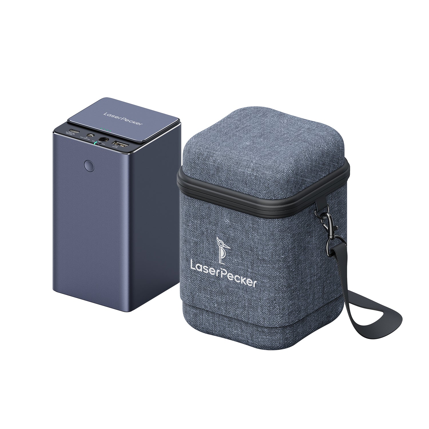 laserpecker powerpack plus 181wh portable power bank with padded carrying case.