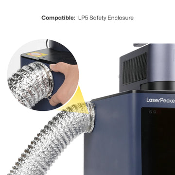 laserpecker smoke exhaust pipe for lp5 safety enclosure fume extraction.