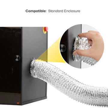 laserpecker smoke exhaust pipe for standard enclosure fume extraction.
