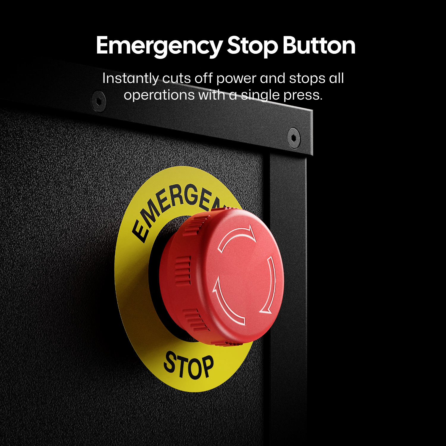 laserpecker standard enclosure with emergency stop button instantly cuts power for laser engraver safety.